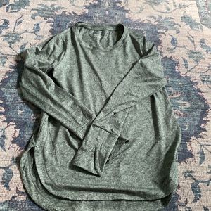 EUC! Athleta long-sleeved top; marled green in color; size S